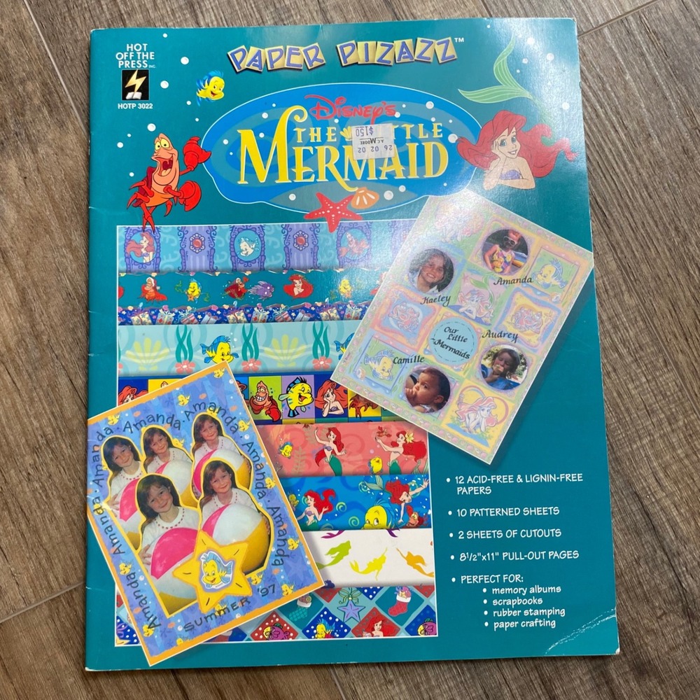 Hot Off The Press Disney The Little Mermaid Paper Pizazz Scrapbook Paper 1997